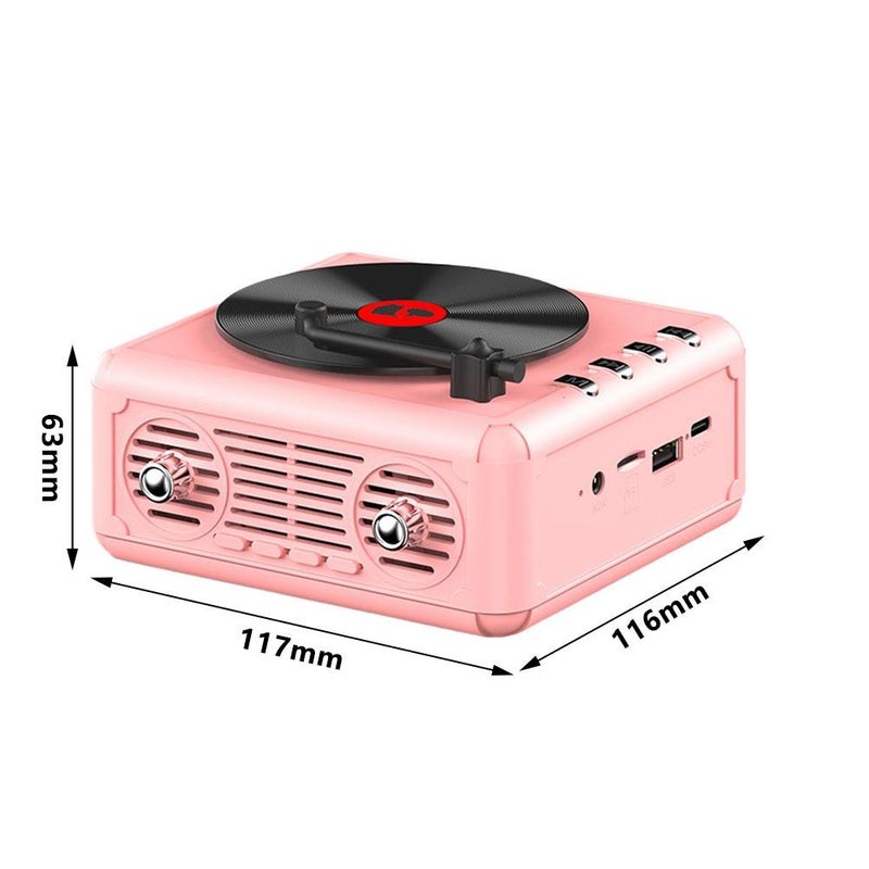 Retro Bluetooth Speaker with FM Radio & TF Card Play, Portable Wireless Speaker with 3 Modes, USB Rechargeable for Home and Outdoor Use (Yellow) - Image 2